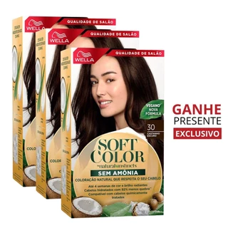 KIT TRIO Soft Color Coloração Castanho Escuro 30 + Presente