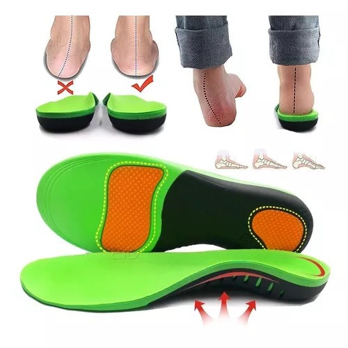 Kit 2 Palmilhas Para Fascite Proteção Plantar Ortopédica Calcanhar Sola Pés Chato Pisada Pronada Conforto Macia Tênis Sapato Bota Esporão.