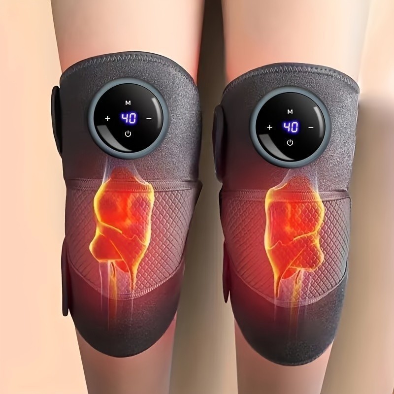Massageador Aquecido para Joelho Cotovelo e Ombro 3 em 1 Vibrações Ajustáveis e 5 Modos de Aquecimento