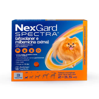 NexGard Spectra Antipulgas E Carrapatos Para Cães De 2 A 3,5kg 3 Tabletes em Oferta na Shopee
