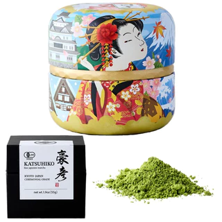 diretamente do Japão！KATSUHIKO Matcha Orgânico Nacional Selecionado pelo 20º Mestre de Chá de Quioto, fundado em 1751