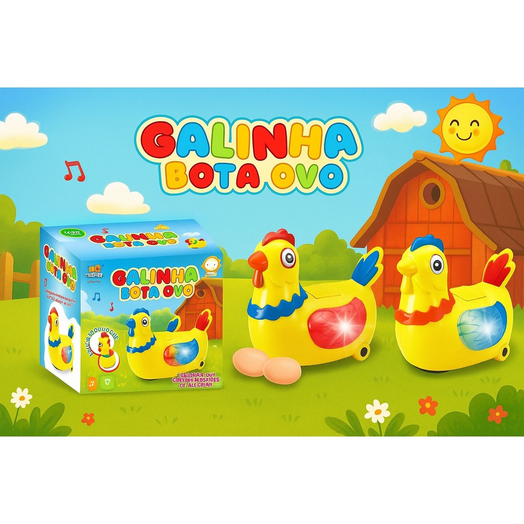 Brinquedos Galinha Interativa Bota Ovo Infantil Bate e Volta | Shopee ...