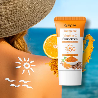 QUIYUM Protetor Solar Cúrcuma + Vitamina C Fps50 + PA + + – Proteção Iluminadora , Hidratante E Não Oleosa 50g em Oferta na Shopee