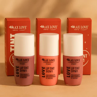 Lip Tint 3 em 1 Vegano Rosa Mosqueta+Ácido Hialuronico+D Pantenol Max Love em Oferta na Shopee