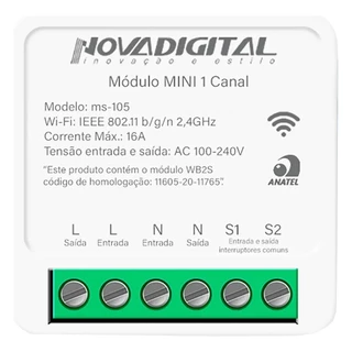 Módulo Relé Wi-Fi 1 Canal 16A Automação Residencial | Alexa, Google e App Smart Life