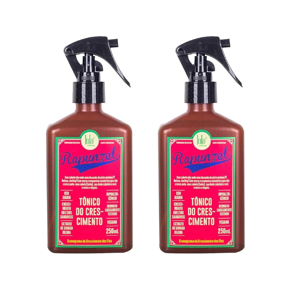 Kit 2 Unidades de Tônico Crescimento Capilar Rapunzel Lola - 250ml cada