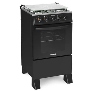 Fogão a Gás 4 Bocas Itatiaia Branco com Forno Star Clean New Preto 127V/220V