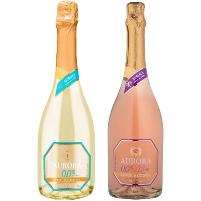 Kit 2 Espumante Sem Álcool Branco e Rosé Aurora 0% 750ml | Shopee Brasil