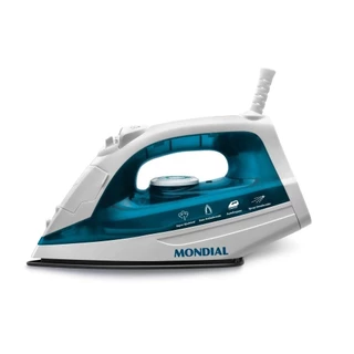 Ferro de Passar Roupa a Vapor Mondial F-32 1200W Branco/Azul 220V em Oferta na Shopee