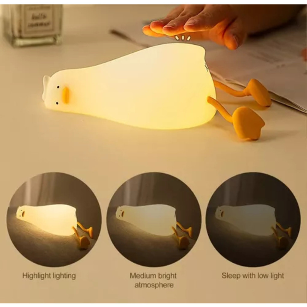 Lâmpada Led Noturna De Silicone Com Desenho De Pato Para Crianças/Decoração De Quarto/Presente