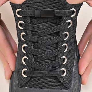 1 Par de sapatos com fivela magnética sem fivela elástica com atacador elástico preguiçoso com atacador de moda todo em correspondência Adequado para tênis