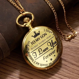 Relógio De Bolso Gold Luxury Gift Pocket Watch Moda Em Aço Inoxidável Son