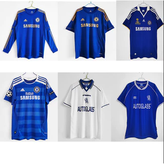 12-13 Chelsea Jersey Home Manga Longa Retro Manga Manga Curta Vários Estilos Jersey de Futebol