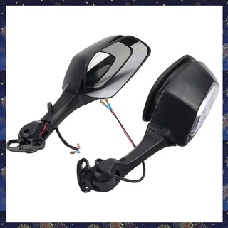 (P W X S) Motocicleta Espelhos Retrovisores Com Luzes LED De Sinalização De Volta Para Kawasaki Ninja 400 650 ZX-10R ZX10R