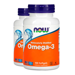 Kit 2x Ômega-3 Molecularmente Destilado Now Foods 100Soft Importado/Made in Usa