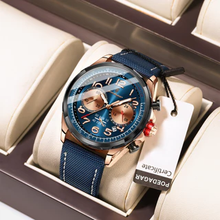 POEDAGAR Bracelete De nylon Esportivo Multifuncional De Luxo , Relógio Inglês , Luz Noturna À Prova D'água De Pedra Da Moda Masculina + Caixa