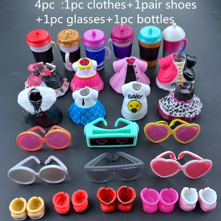 Conjunto De Acessórios Para Bonecas LOL Roupas Aleatórias Garrafas Sapatos Óculos Kid DIY Presentes Brinquedos De Casa