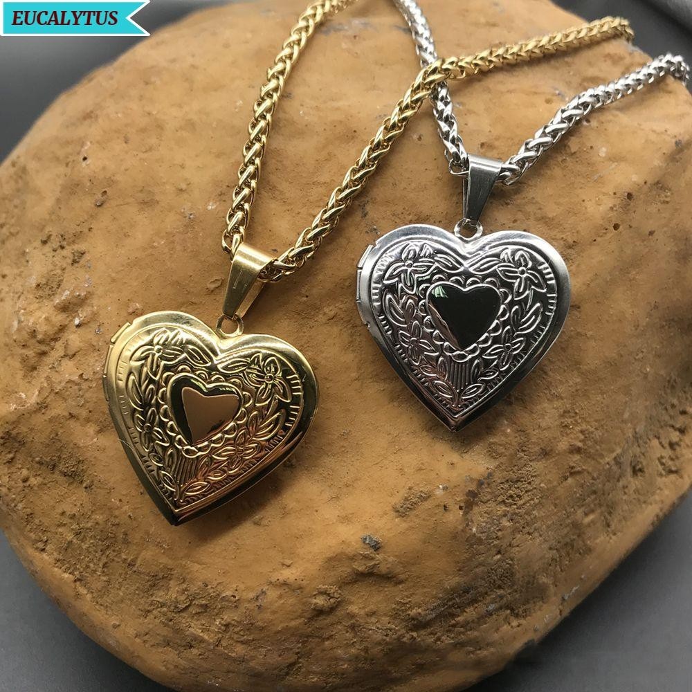 EUTUS Colar Fashion Heart Shaped Photo Locket Chain Amante Amigo Homens Jóias Mulher Pingente/Multicolor