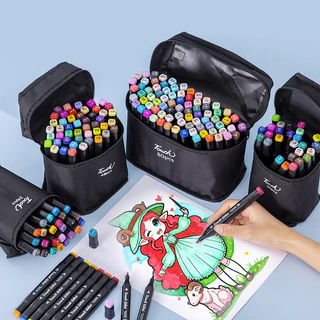 24 até 168 Cores Touch Marker Caneta Marcadora Com Ponta Dupla/Pintura De Arte/Aquarela/Material Escolar/Escritório em Oferta na Shopee