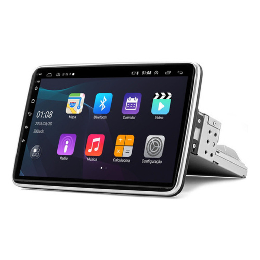 Multimídia Universal 1din Android 13 9p Giratória Carplay 2GB DDR4