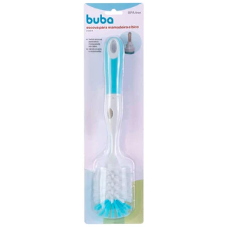 Escova De Mamadeira Com Limpa Bico Interno 12726 - Buba