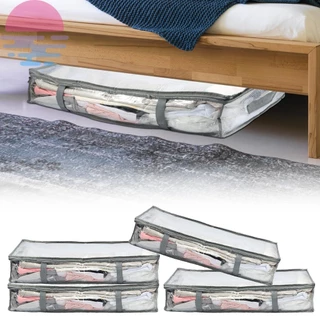 4 Pçs Sacos De Armazenamento Embaixo Da Cama Com Tampa E Alça Grande Capacidade Sob A Caixa Dobrável Portátil Para Colcha De Pano SHOPSKC9719