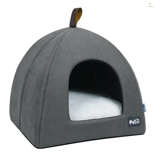 Cama Dobrável Para Gatos , Casa Respirável Tenda Interna Animais De Estimação , Cães Com Tapete (Cinza , Tamanho M)