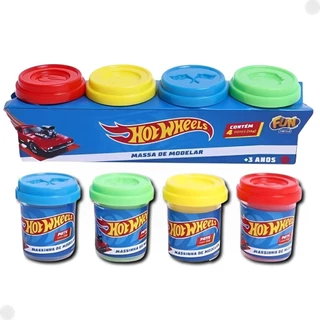 Massinha Hot Wheels 4 Potes 56g F0013-0 - Fun Divirta - Se