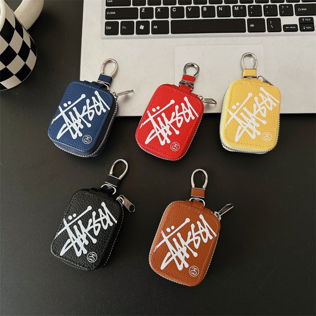 STUSSY Bolsa De Armazenamento De Couro Capa Para AIRPODS 4 ANC