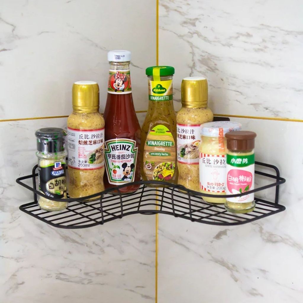 Prateleiras Suporte Com Alto Adesivos Para Parede Banheiro Cozinha  Lavanderia Shampoo Sabonete | Shopee Brasil