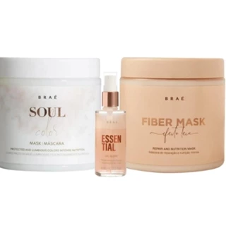 Braé Kit Mascara Soul Color Fiber Oil Blend Trio Salon (3 Produtos)