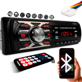 Rádio Som Automotivo MP3 c/ Bluetooth USB SD Aux Carro 6660BN