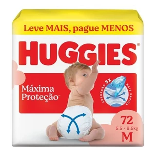 Huggies Fralda Descartável Máxima Proteção M - 72 Un em Oferta na Shopee