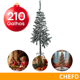 Árvore Natal Pinheiro Nevada 160cm Aço Base Reforçada