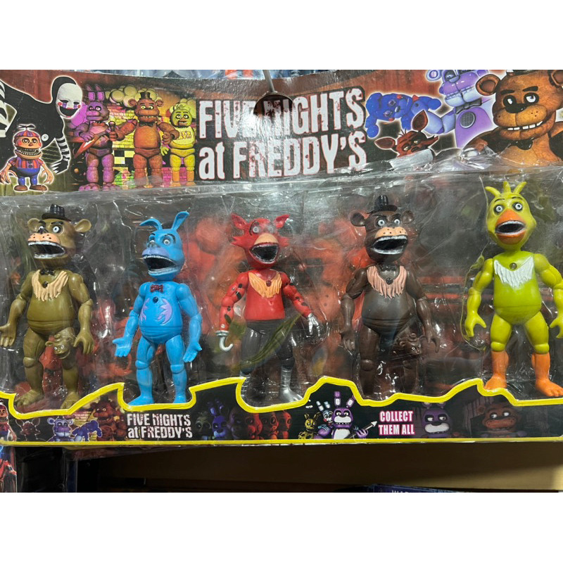 kit Cartela 5 Bonecos Five Nights at freddy's 1 Articulados