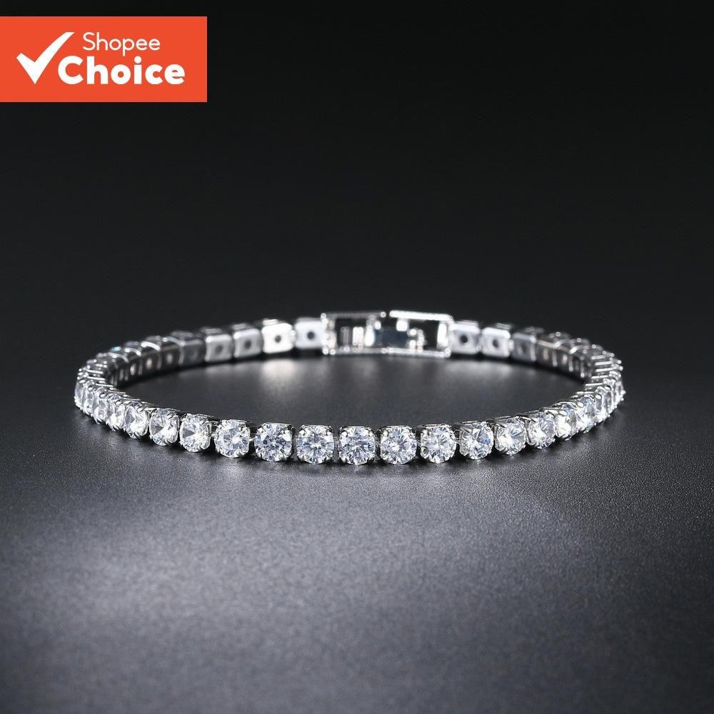 Pulseira De Tênis Para Homens E Mulheres Unissex Presente De Festa Joias De Aço Inoxidável