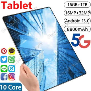 2025 Novo Android 13.0 Tablet 12 Polegadas 16 GB RAM 1 TB ROM 10 Core 5G Internet Sem Fio