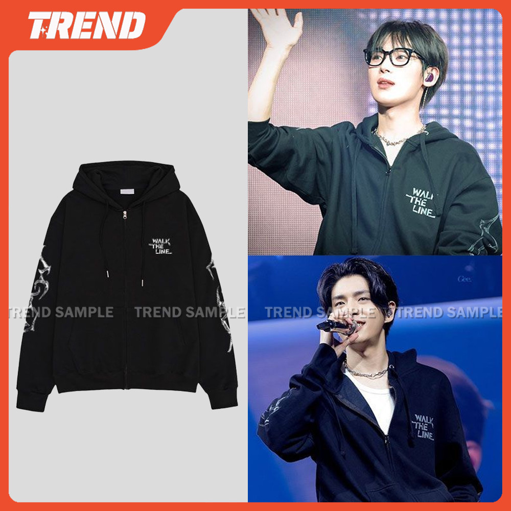 2025 KPOP ENHYPEN WALK THE LINE TOUR Merch Algodão Zip-up Moletom