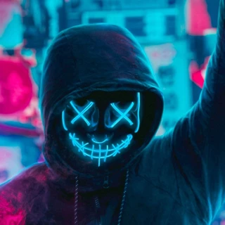 Mascara Led Neon Carnaval Cosplay Fantasia Masculina Cores Halloween 3 Modos De Pisca Brilha Escuro