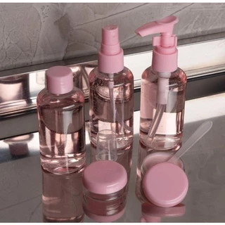 Kit 3 ou 2 ou1 unidades de Kit Viagem com 6 Potes e 1 paleta E Necessaire Ziplock Para Cuidado Pessoal-GUI ANA