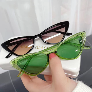 Óculos De Sol Femininos Vintage Mulher Pequena Moldura Luxo ​ Lady Retro Cat Eye Sun Glasses Designer Marca De Transparente Ocean Eyewear For Femal