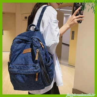 envio de 24 horas 2023 Nova Mochila Jeans Feminina Retrô De Viagem Grande Capacidade Estudante Colegial Bolsas Escolares Para Adolescentes Meninas Rugtas