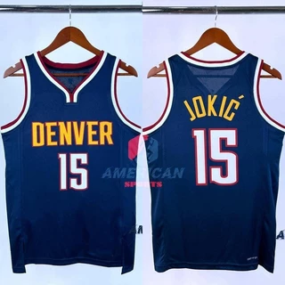 Camisa Masculina De Basquete Denver Nuggets 15 Nikola Jokic Azul