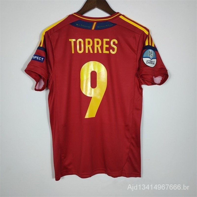 Camisa Retro 2012 Espanha RAMOS TORRES Camiseta Personalizada Vintage Futebol Uniforme A.INIESTA TTOZ