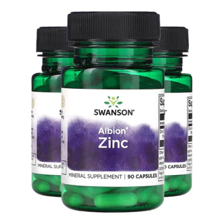 Kit 3x Zinco Quelato 30mg Swanson 90 Cápsulas/Made in Usa