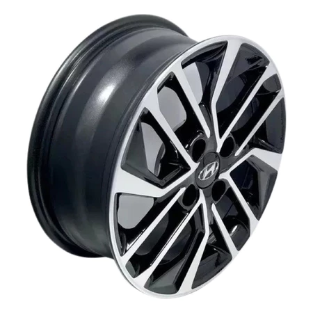 Kit 4 Rodas Aro 14 4x100 Modelo Hyundai Hb20 Preta Diamantada Scorro S270