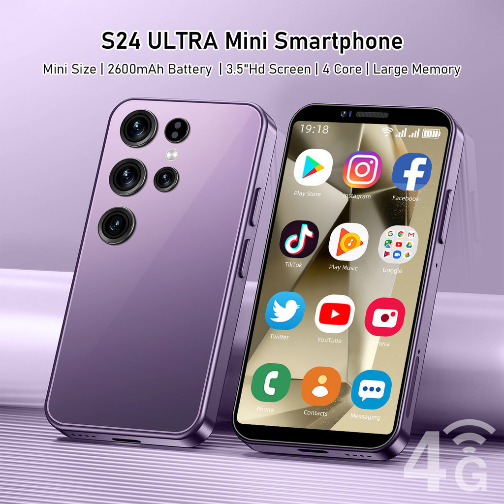 S24 Super Mini Celular Android 8.1 2GB RAM 16GB ROM Smartphone 3.5 Polegadas Dual SIM Espera 4G Pequeno-Bom Presente