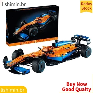 1: 8 65cm Compatível Lego McLaren Fórmula F1 Tecnologia Maquinaria Montada Blocos de Construção F1 Fórmula Carro Modelo Decoração Presente de Aniversário