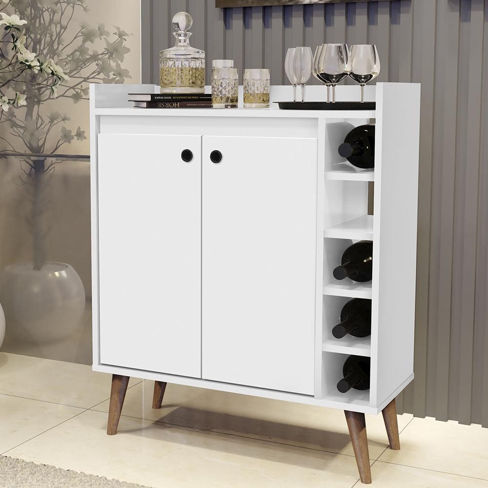 Aparador Bar com Pés Retro Basoto França Branco | Shopee Brasil