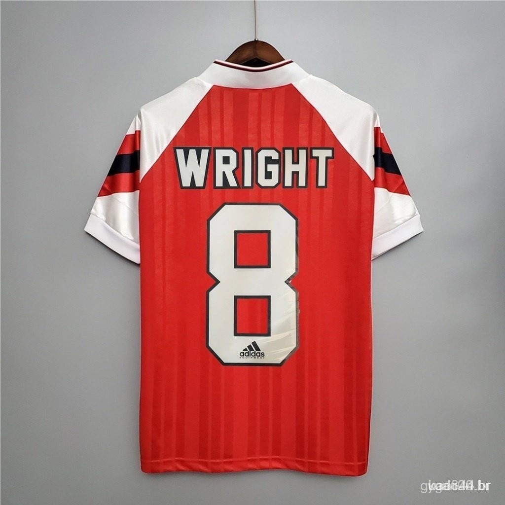 92-93 Arsenal T-shirt personalizado de alta qualidade Casa Retro Football Jersey WRIGHT 8H4W